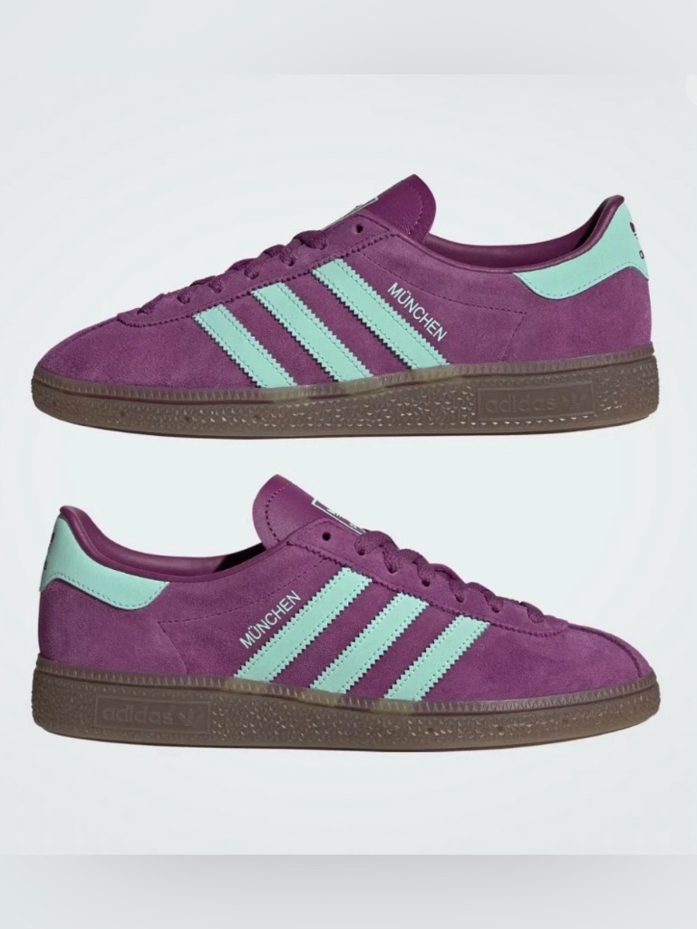 adidas Originals Muenchen Shoes JS3995 Rich Mauve / Clear Mint / Gum